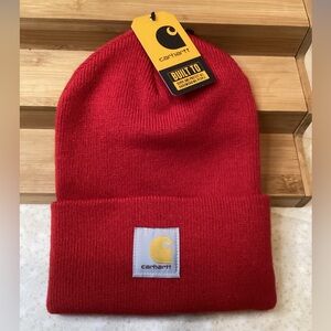 Carhartt Red Knit Cuffed Beanie Adult One Size New with Tags